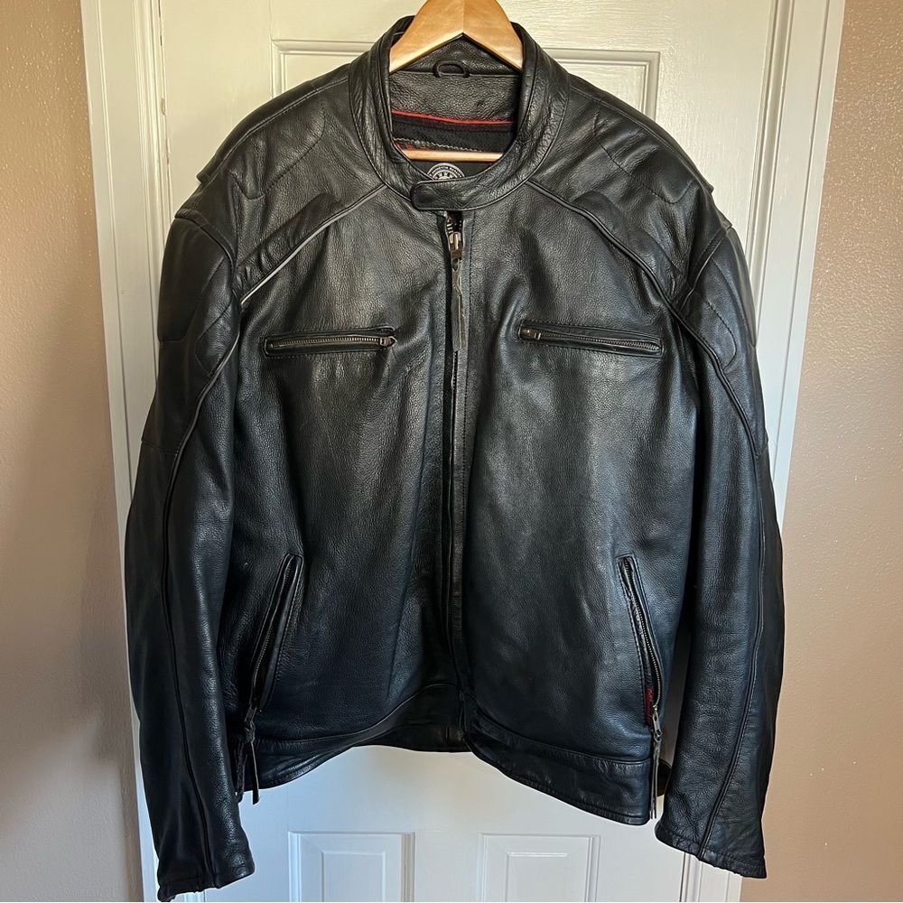 Milwaukee Clothing Co. Classic Black Leather Biker Jacket